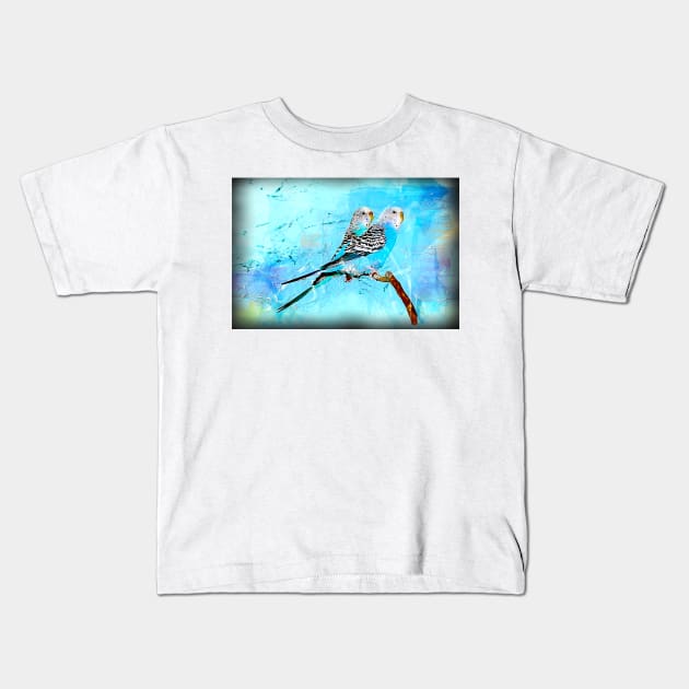 parakeets painting Kids T-Shirt by tedsox